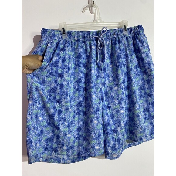 Peter Millar Swim Trunks Mens XXL Blue Seaside Collection Beach Hawaiian Turtles - Picture 2 of 12